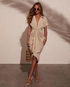 Rhoden Wrap Tie Shirt Dress