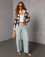 Pattern Play Abstract Crochet Sweater