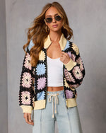 Pattern Play Abstract Crochet Sweater