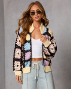 Pattern Play Abstract Crochet Sweater