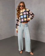 Pattern Play Abstract Crochet Sweater