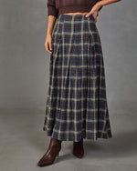 Adela Cotton Plaid Maxi Skirt