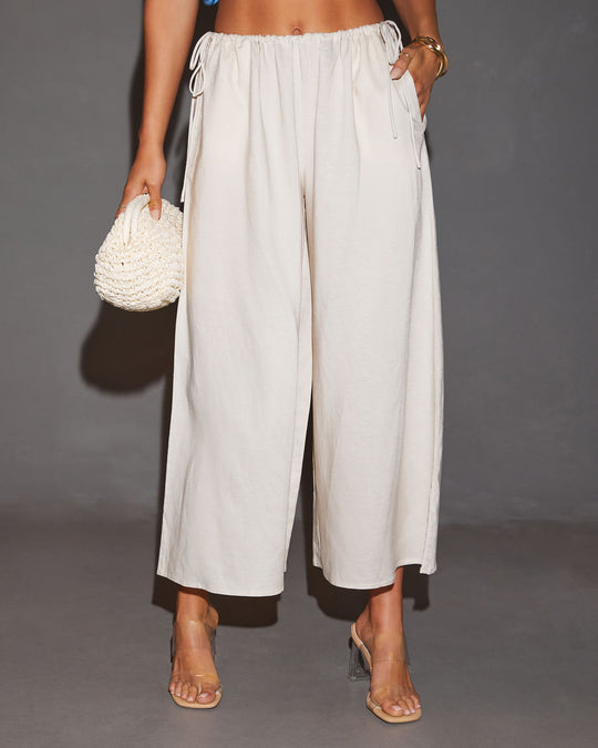 Nora Linen Side Tie Relaxed Pants