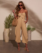 Free Spirited Strapless Tie Front Jumpsuit