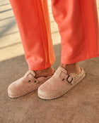 Taupe % Chic Comfort Stitch Slip On Mules-1