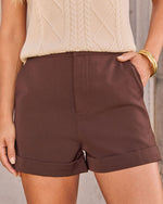 Chocolate % Standards Pocketed Tailored Shorts-3