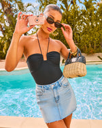Black % Katherine Halter Fitted Bodysuit-2