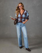 Fall Foliage Plaid Button Down Cardigan