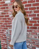 Taupe % Umah Ribbed Mock Neck Sweater-4