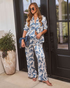 Veranda Satin Toile Print Blouse