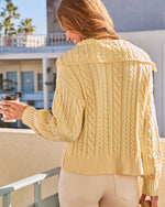 Auriella Quarter Zip Cable Knit Sweater