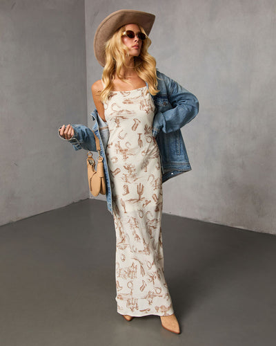 Bronco Breeze Western Print Maxi Dress VICI Bronco Breeze Western Print Maxi Dress VICI