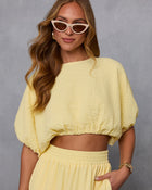 Liena Gauze Cropped Top