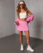 Pink % Soft Balance Knit Mini Skort-5