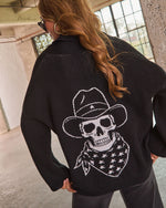 Wicked Ways Knit Western Skull Graphic Cardigan