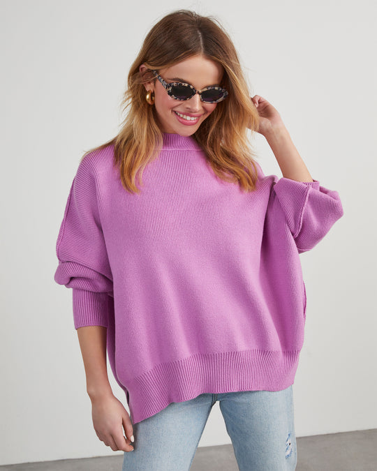 Lilac % Elouise Knit Oversized Pullover Sweater-2