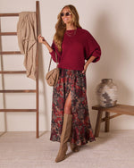 Maroon % Elouise Knit Oversized Pullover Sweater-2