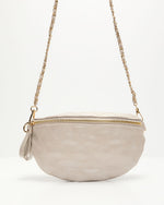 Light Grey % Jenny Faux Leather Belt Bag-6