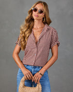Josette Cotton Gingham Short Sleeve Top