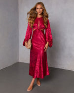 Deep Red % Under My Spell Cutout Maxi Dress-1
