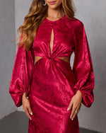 Deep Red % Under My Spell Cutout Maxi Dress-2