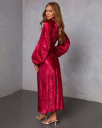 Deep Red % Under My Spell Cutout Maxi Dress-4