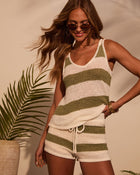 Spring Breeze Striped Knit Tank Top