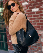 Black % Marleen Studded Tote Bag-1