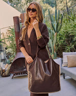 Indio Vegan Leather Sherpa Trim Tote Bag