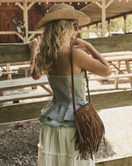 Dust Trail Fringe Faux Suede Crossbody Bag