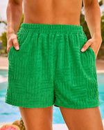 Dockside Daydream Embossed Terry Checkered Shorts