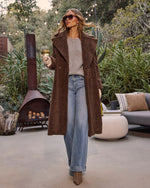 Chocolate % Yulissa Pocketed Teddy Coat-5