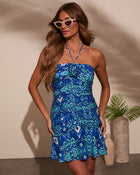 Endless Escape Abstract Halter Mini Dress