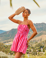 Island Poise Striped Fit And Flare Mini Dress