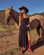 Black % Andy Bustier Flyaway Tunic Top-5