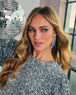 Frosted Fantasy Rhinestone Chandelier Earrings