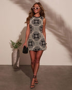 Abbie Embroidered Shift Mini Dress