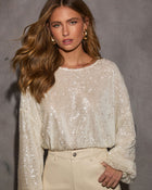 Twinkling Moment Sequin Embellished Top