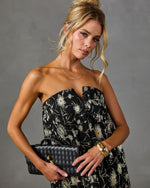 Adrenia Pleated Floral Print Maxi Dress