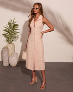Sunset Arrival Cotton Eyelet Midi Dress