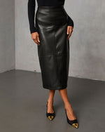 Ravan Leather Midi Skirt