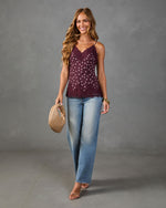 Just Lovely Polka Dot Lace Trim Cami