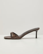 Koma Embossed Snake Print Mules