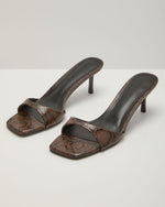 Koma Embossed Snake Print Mules
