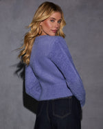 Periwinkle % Be Still My Heart Fuzzy Knit Button Front Cardigan-4
