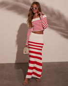 Montez Striped Off The Shoulder Top