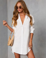 Harmony Cotton Button Down Shirt Dress