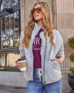 Washed Grey % Xander Quilted Denim Jacket-5