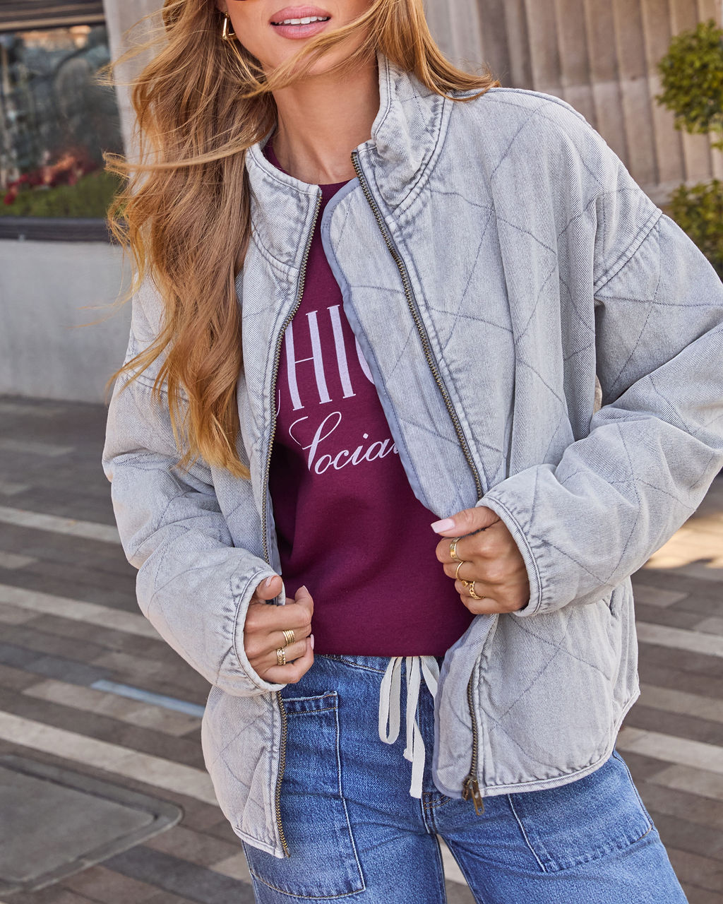 Xander Quilted Denim Jacket – VICI