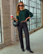 Hunter Green % Nevah Cable Knit Sweater-2